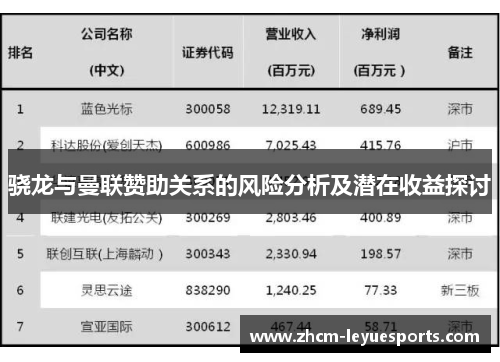 骁龙与曼联赞助关系的风险分析及潜在收益探讨 骁龙与曼联赞助关系的风险分析及潜在收益探讨